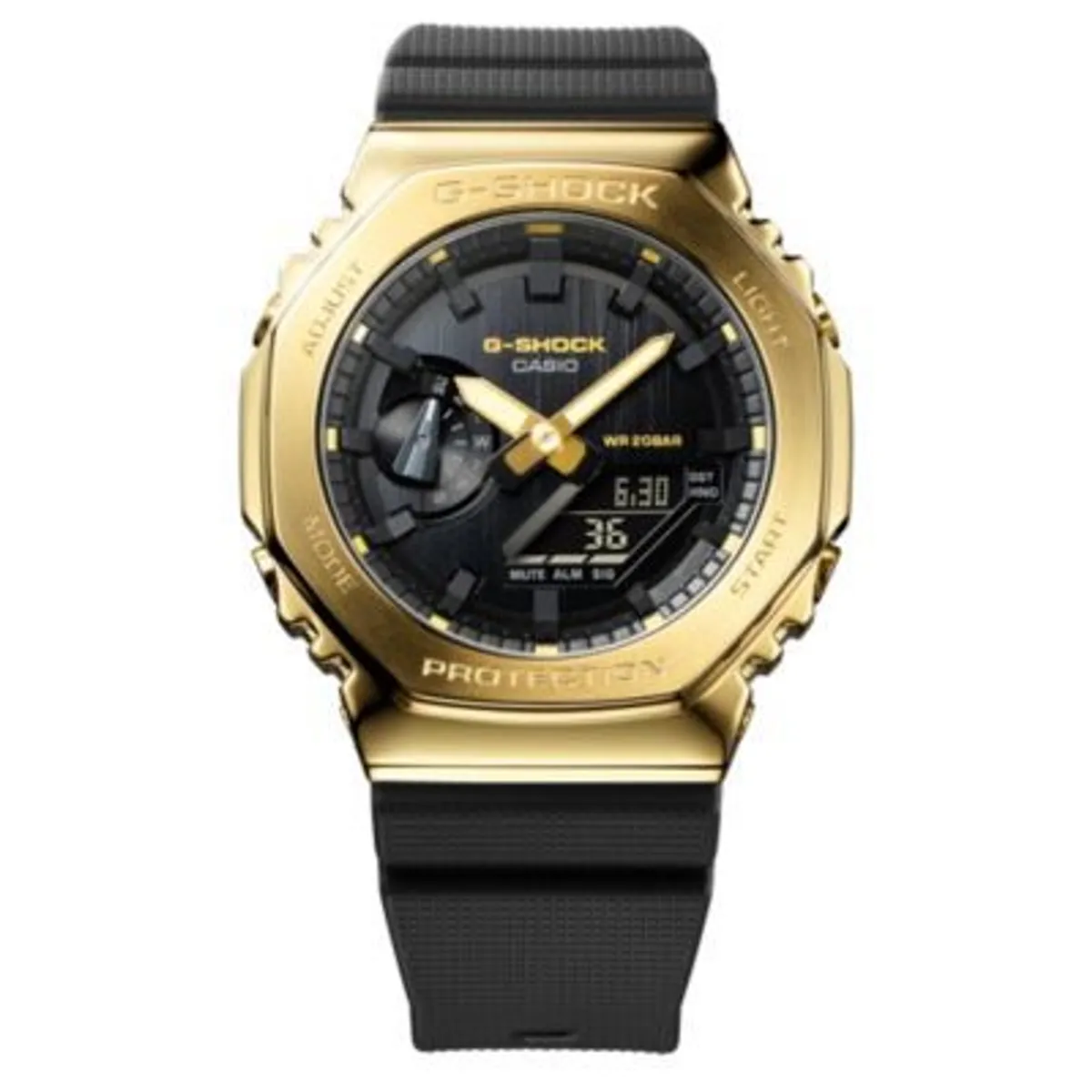 G-SHOCK - Reloj G-Shock Acero Dorado con Negro y Resina Negra GM-2100G-1A9