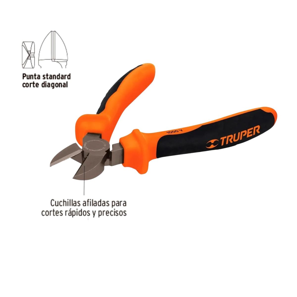 TRUPER - Alicate de corte dieléctrico 1000V 6 pulgadas Truper Expert