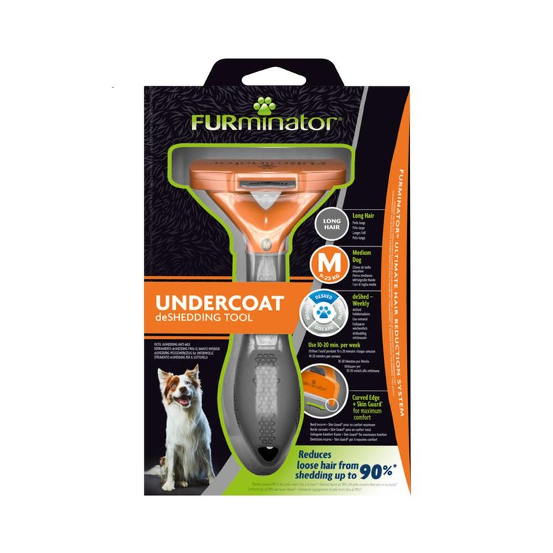 FURMINATOR - Cepillo Furminator Para Perros Mediano Pelo Largo