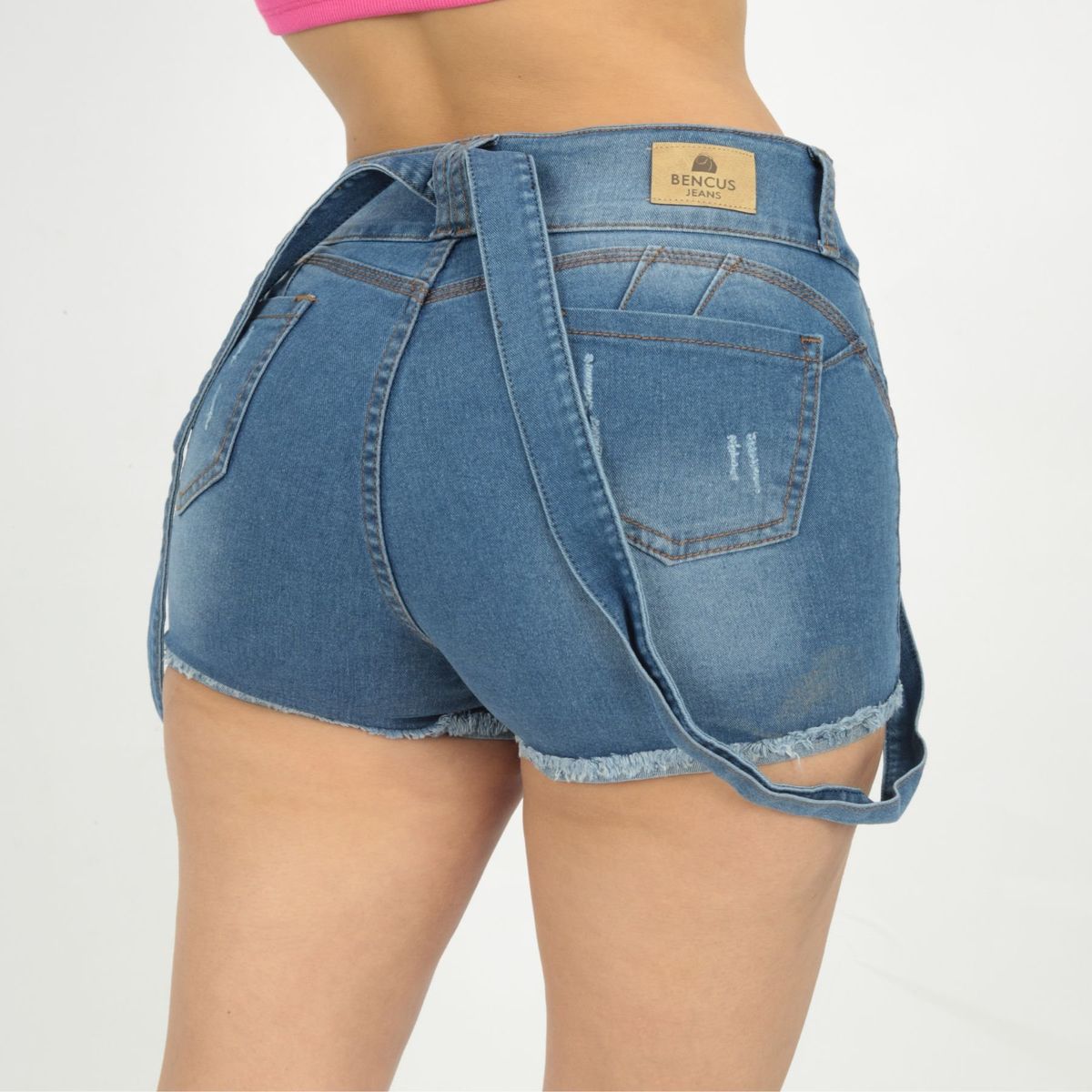 BENCUS JEANS - Mini Falda Short Jeans con Tirantes