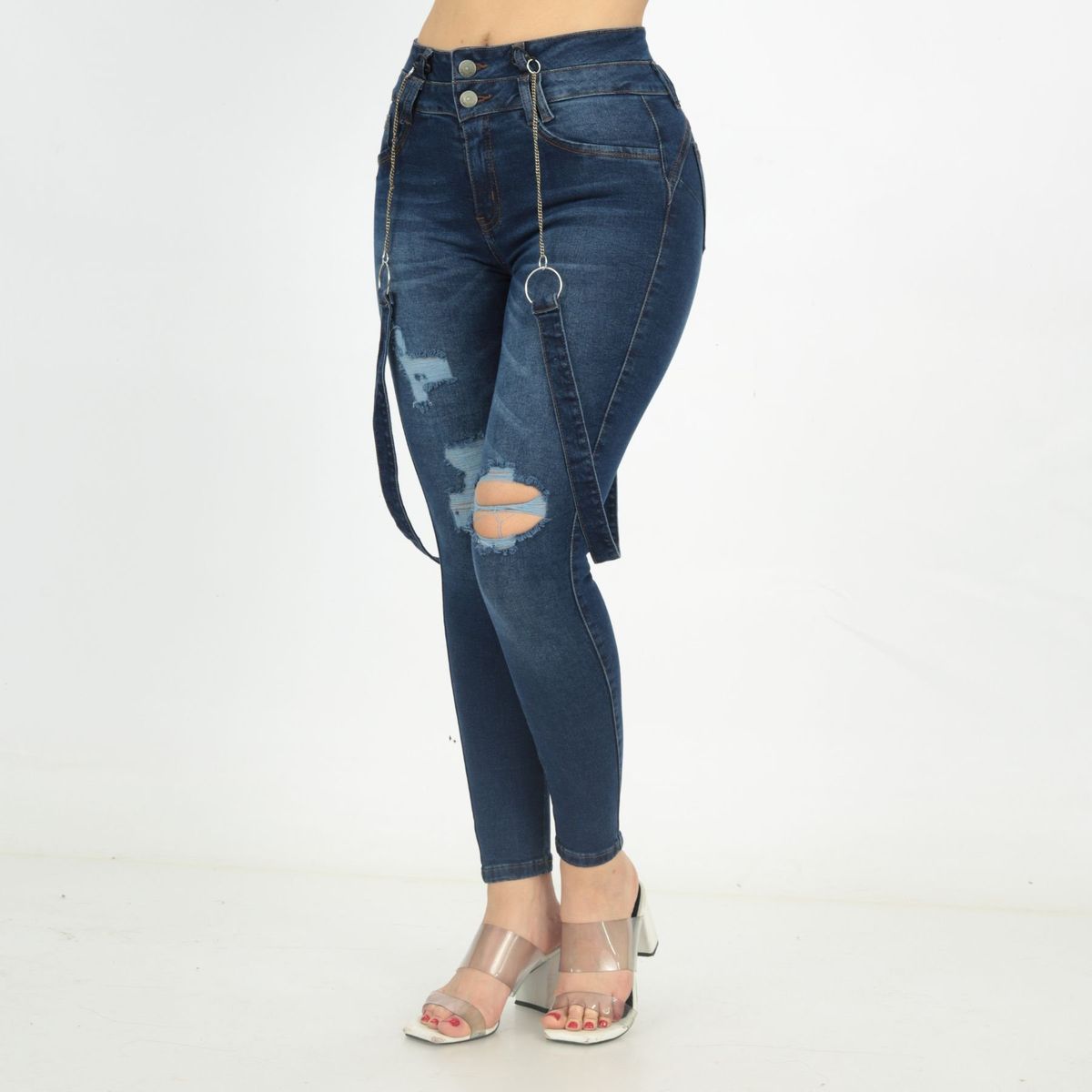 BENCUS JEANS - Jean Mujer de tirantes y cadenas