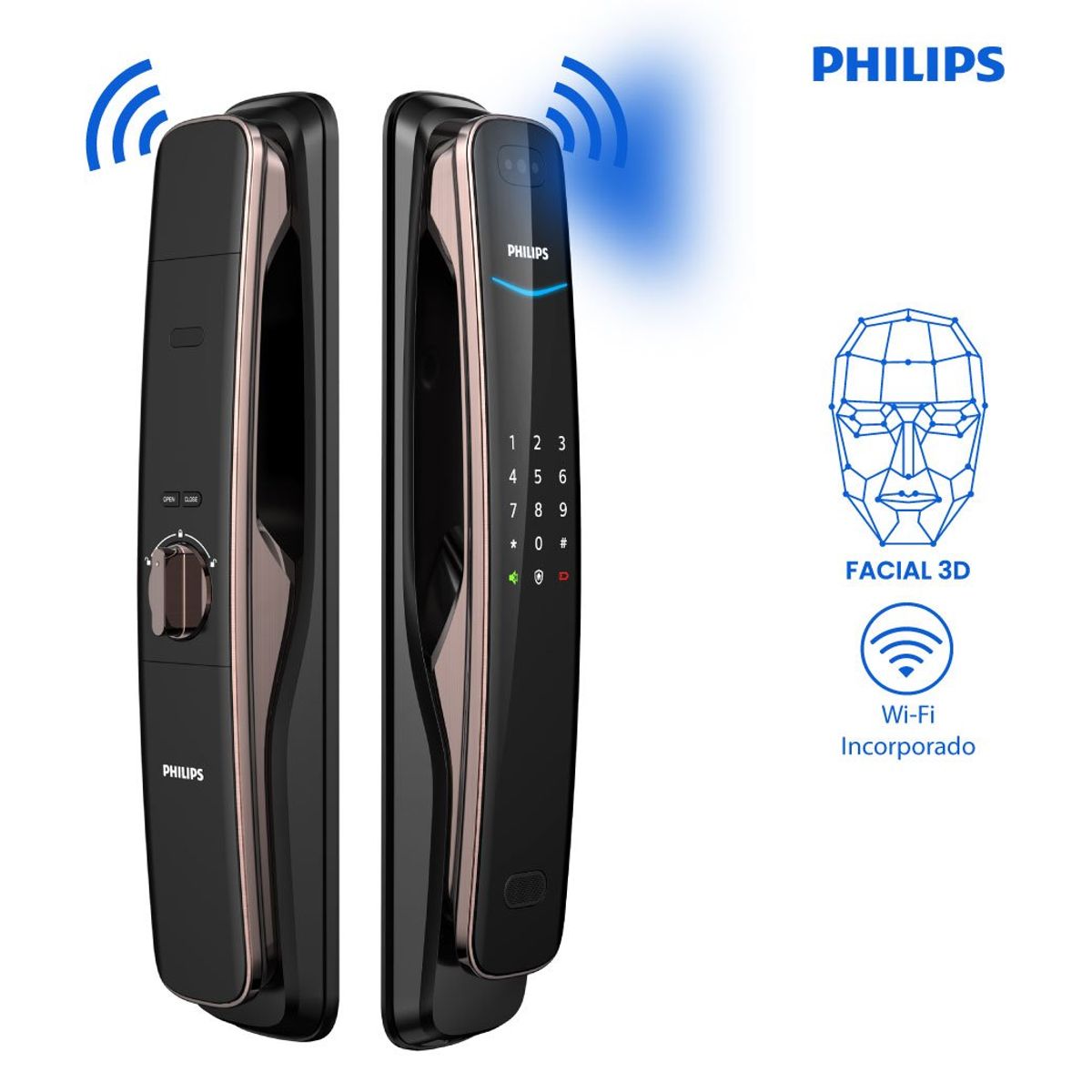 PHILIPS - CERRADURA DIGITAL PHILIPS FACIAL 3D 702-8HWS