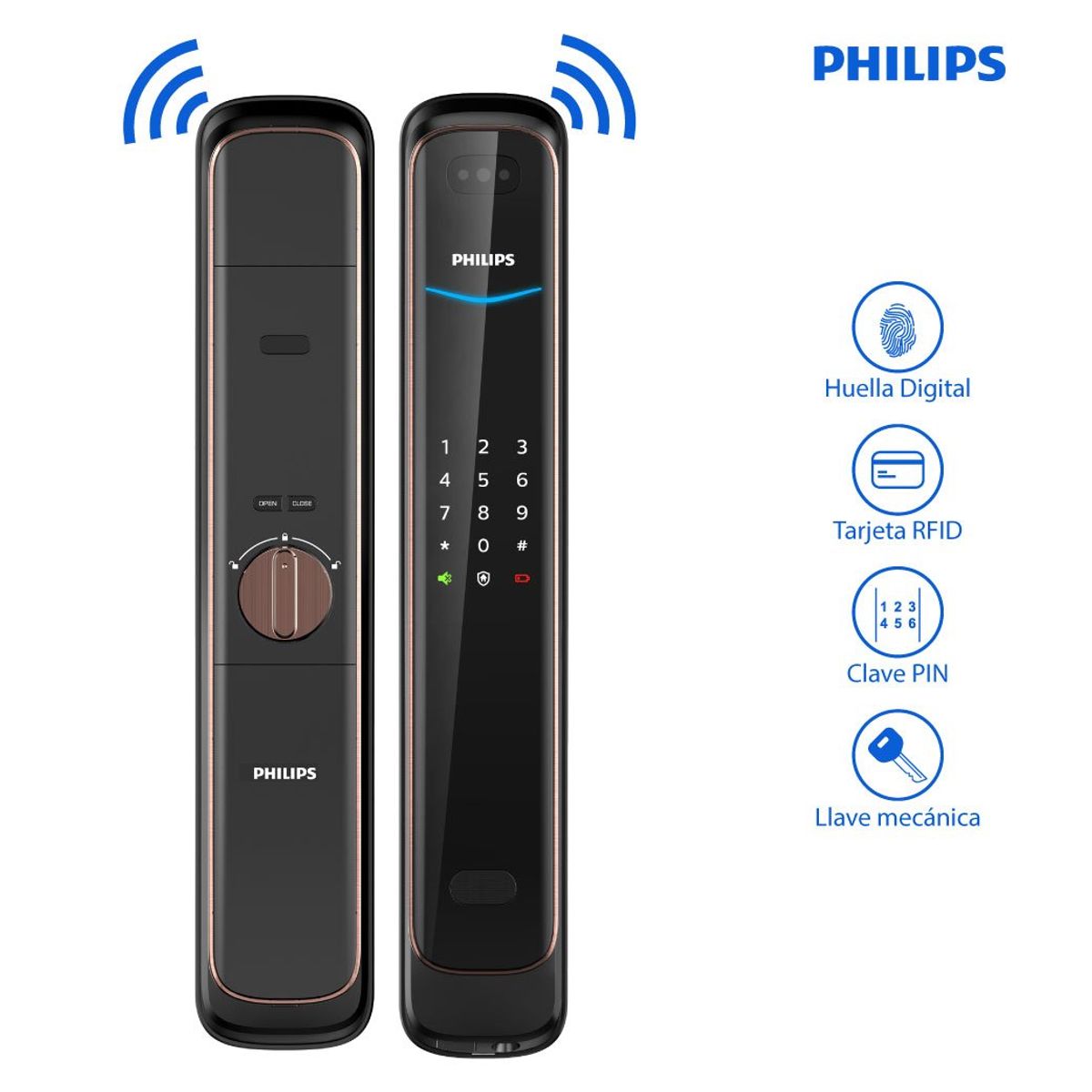 PHILIPS - CERRADURA DIGITAL PHILIPS FACIAL 3D 702-8HWS