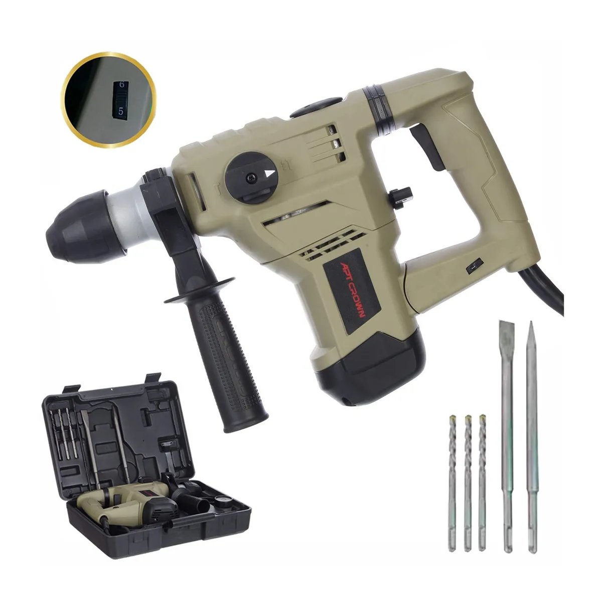 CROWN - Taladro Rotomartillo Percutor Crown 1500w Sds Plus Crown - Ct18102