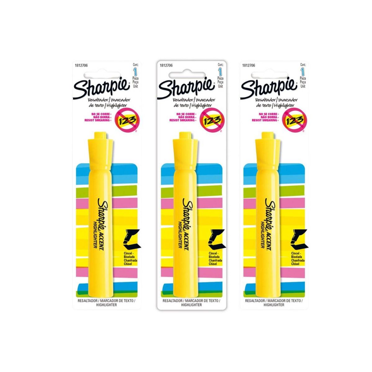 SHARPIE - Resaltador Tank Amarillo X 3