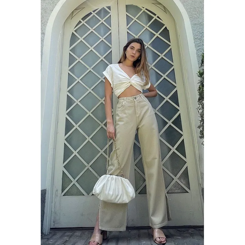 DESIRE - JEAN COLOR WIDE LEG ABERTURA DESIRE PARA MUJER