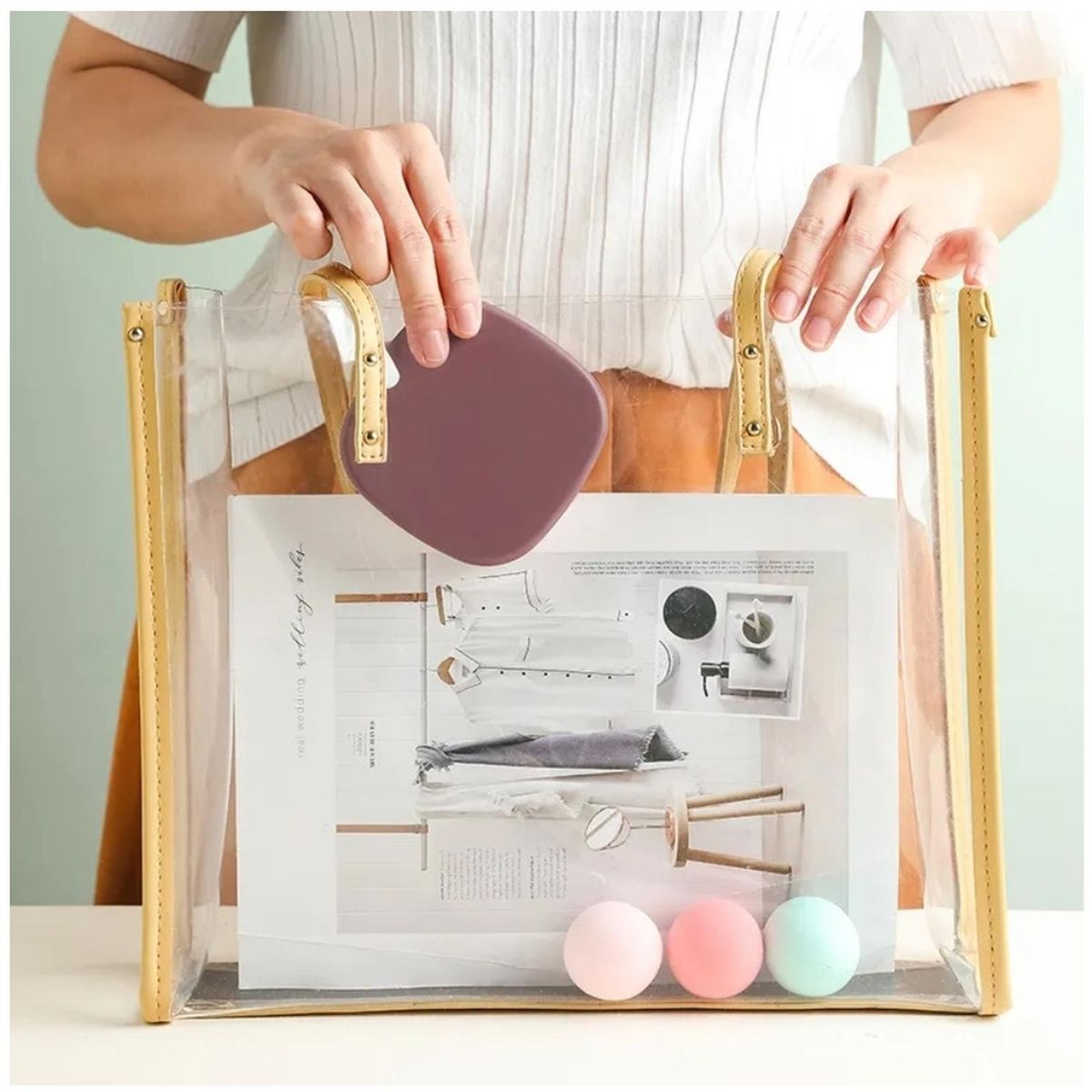 MINARI - Joyero Organizador de Joyas con Espejo Portátil Rosado 485J