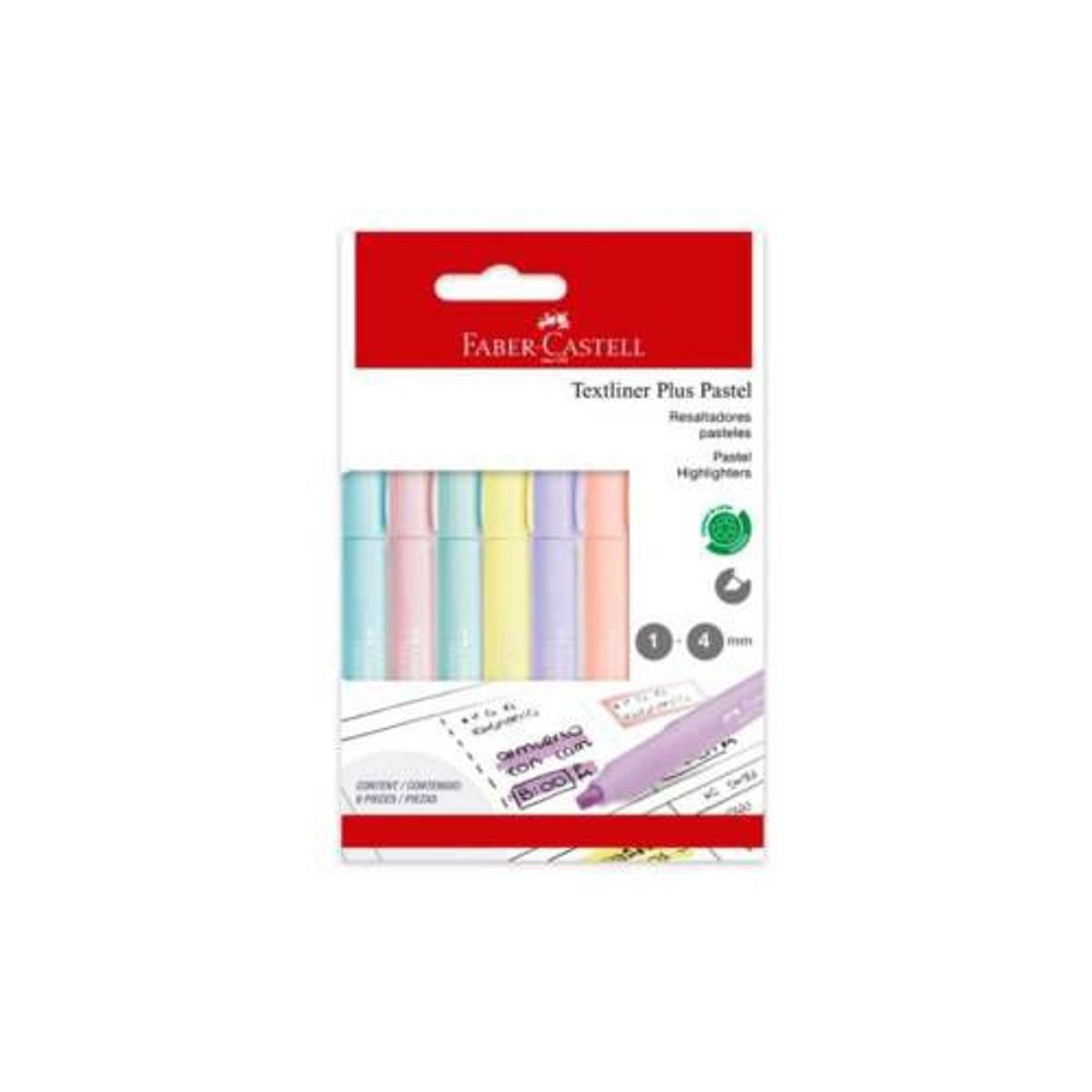 FABER-CASTELL - Resaltador Textliner Plus x6 Pastel