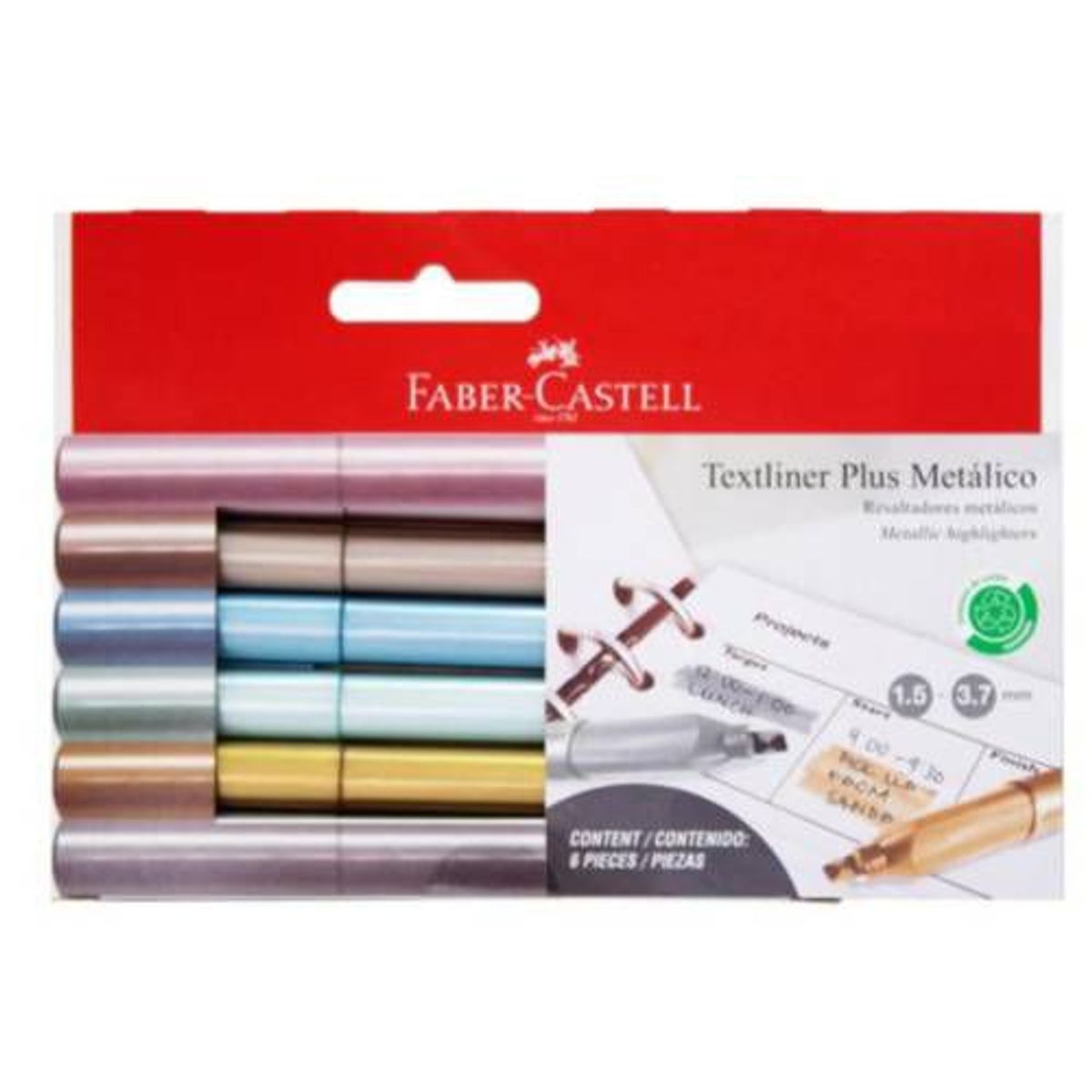 FABER-CASTELL - Resaltador Textliner Plus x6 Metálico