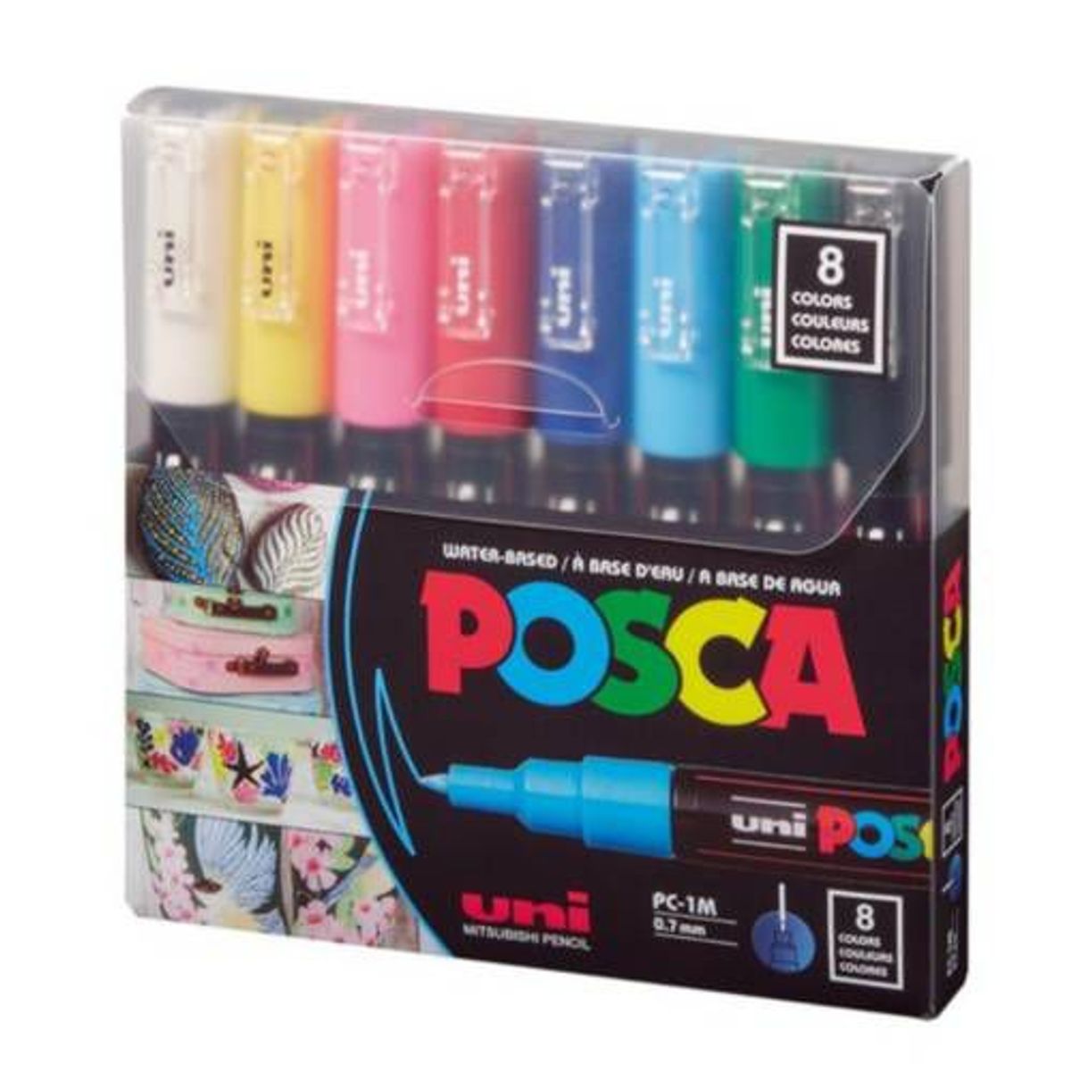 POSCA - Set Marcadores Punta 1M x 8 Básico