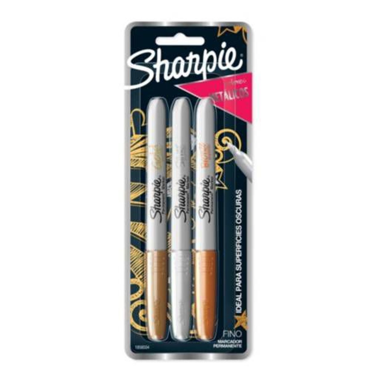 SHARPIE - Marcadores Permanentes Metálicos x 3