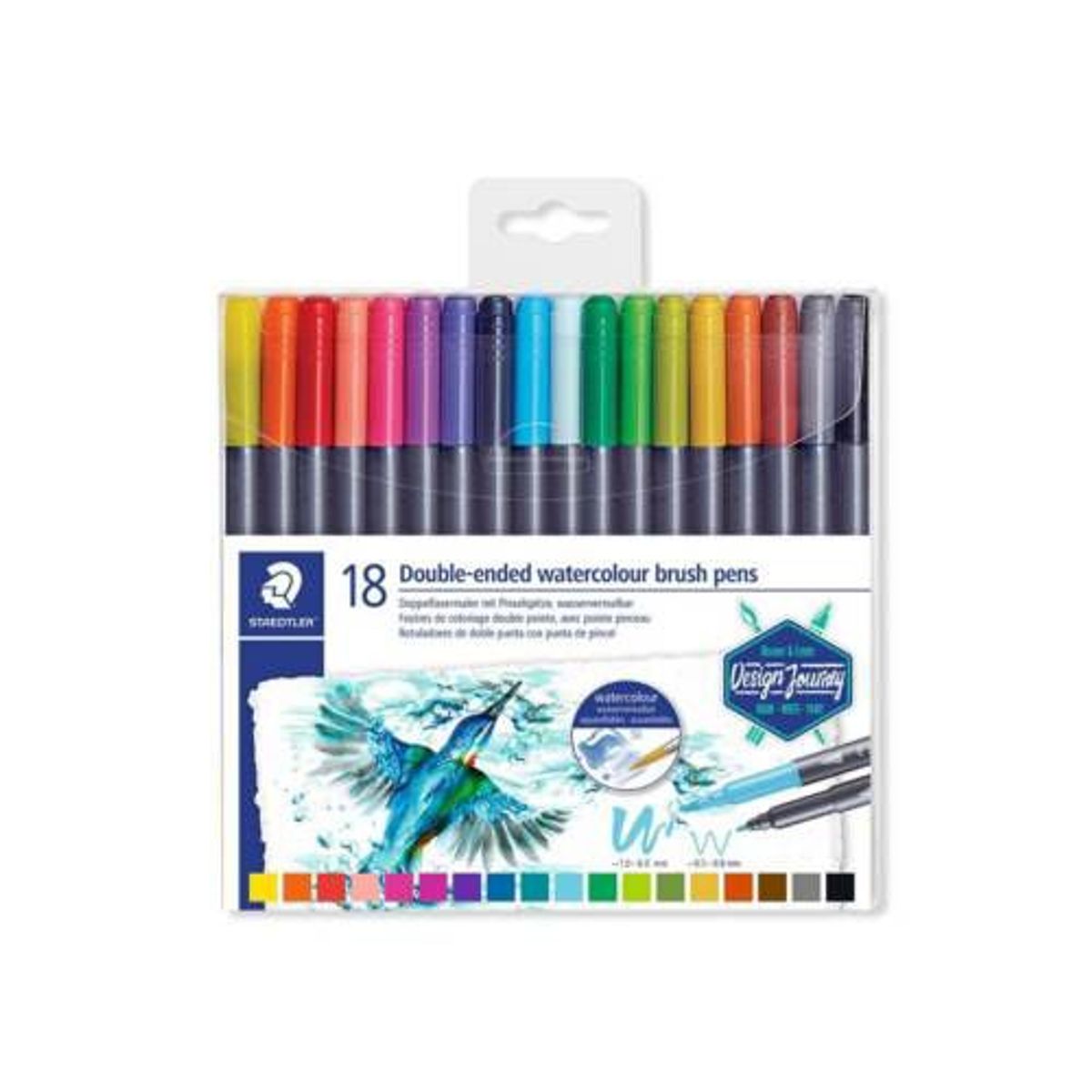STAEDTLER - Marcadores Punta Pincel x18 Acuarelable Design Journey
