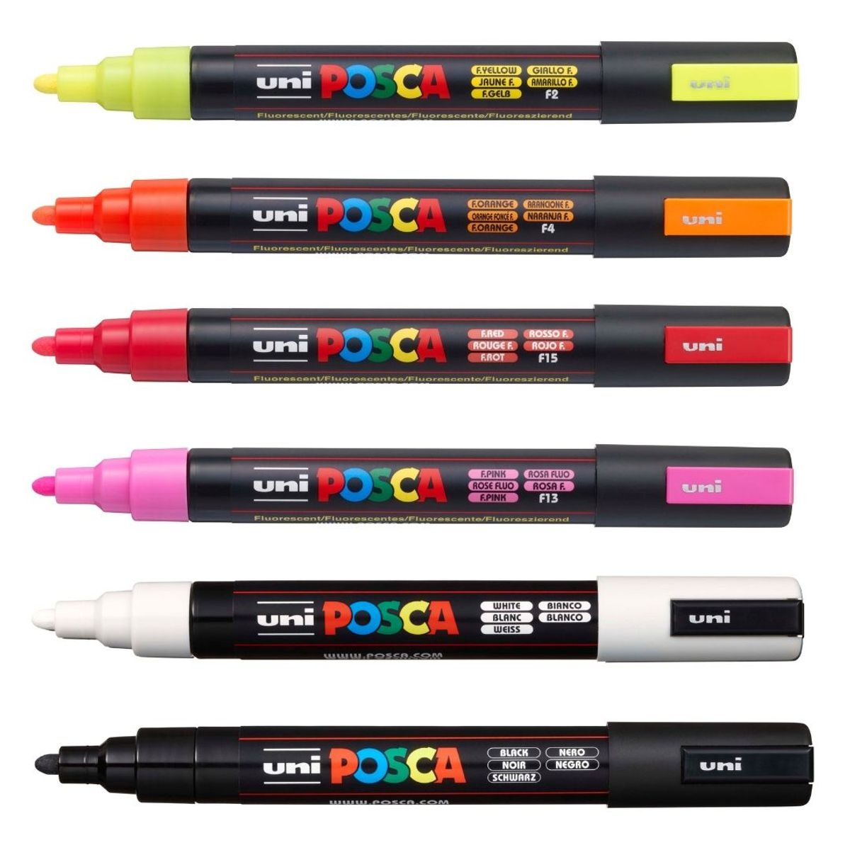 POSCA - Set Marcadores Punta 5m x 6 Neón