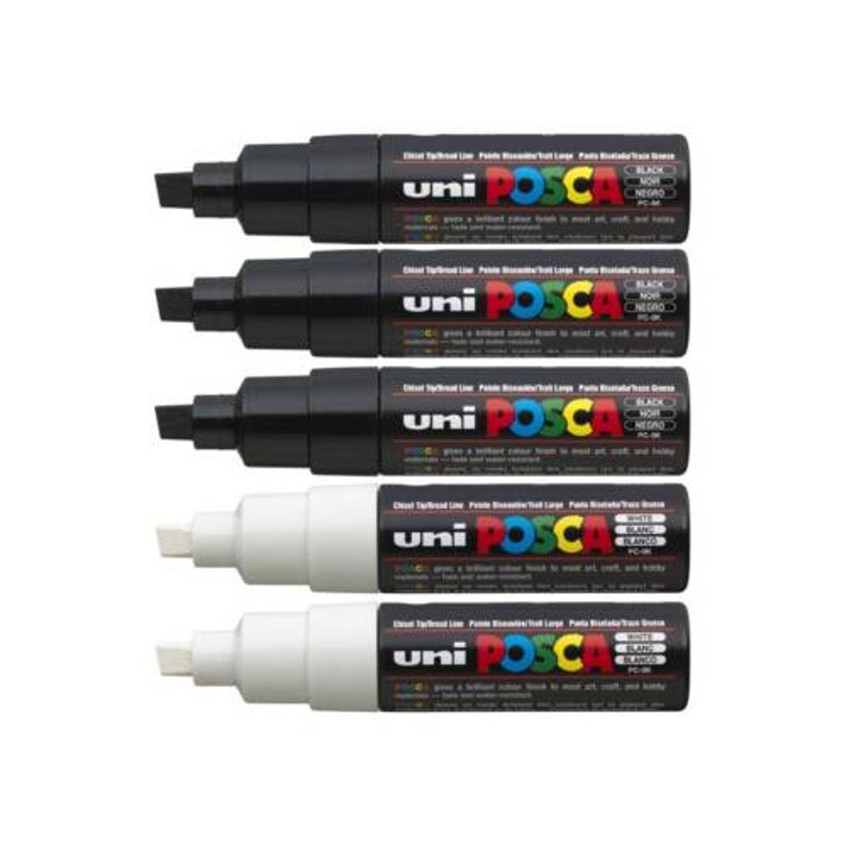POSCA - Set Marcadores Punta 8k x 5 Black & White