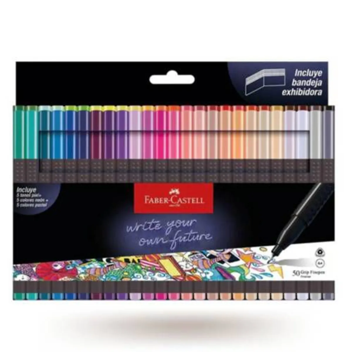 FABER-CASTELL - Marcadores Grip Fine Pen x 50