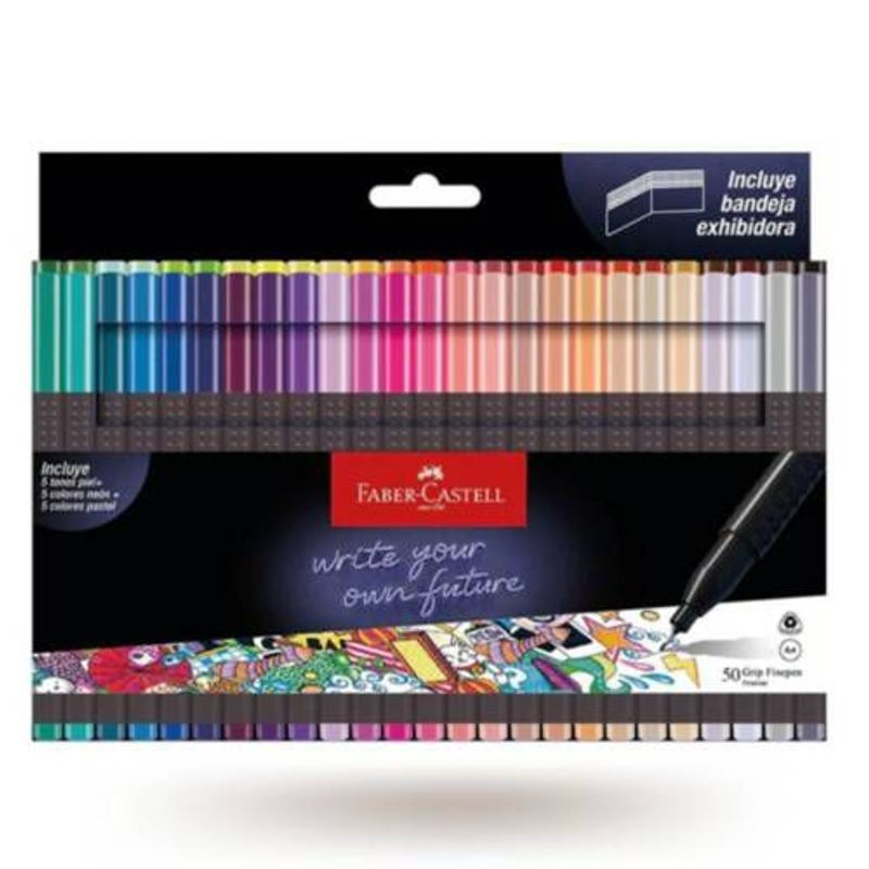 FABER-CASTELL - Marcadores Grip Fine Pen x 50
