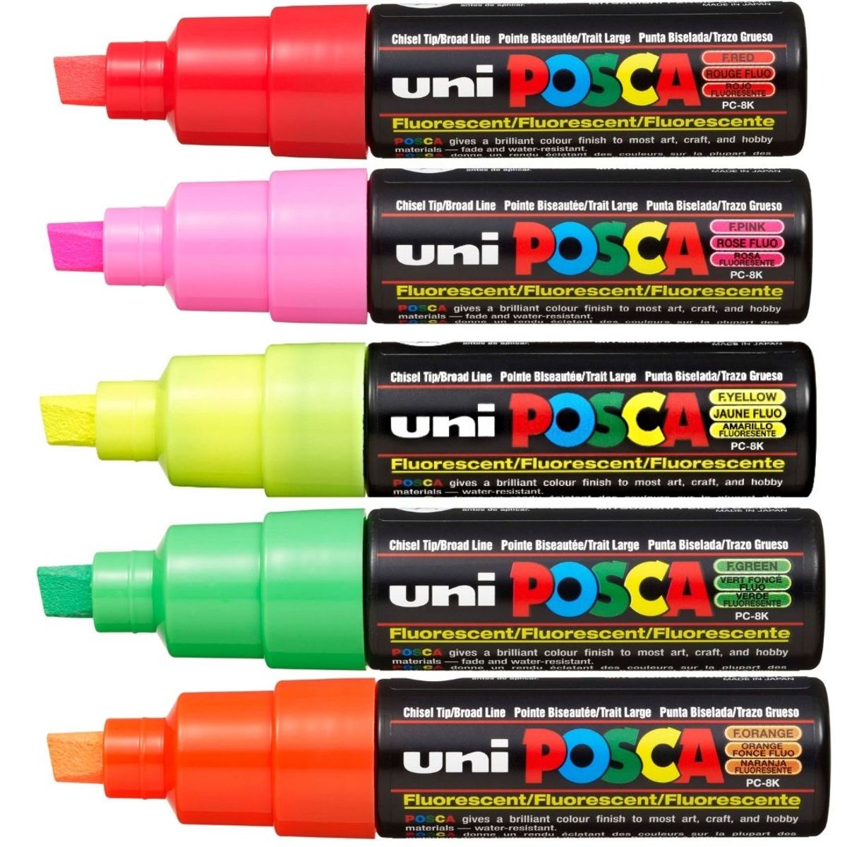 POSCA - Set Marcadores Punta 8k x 5 Neón