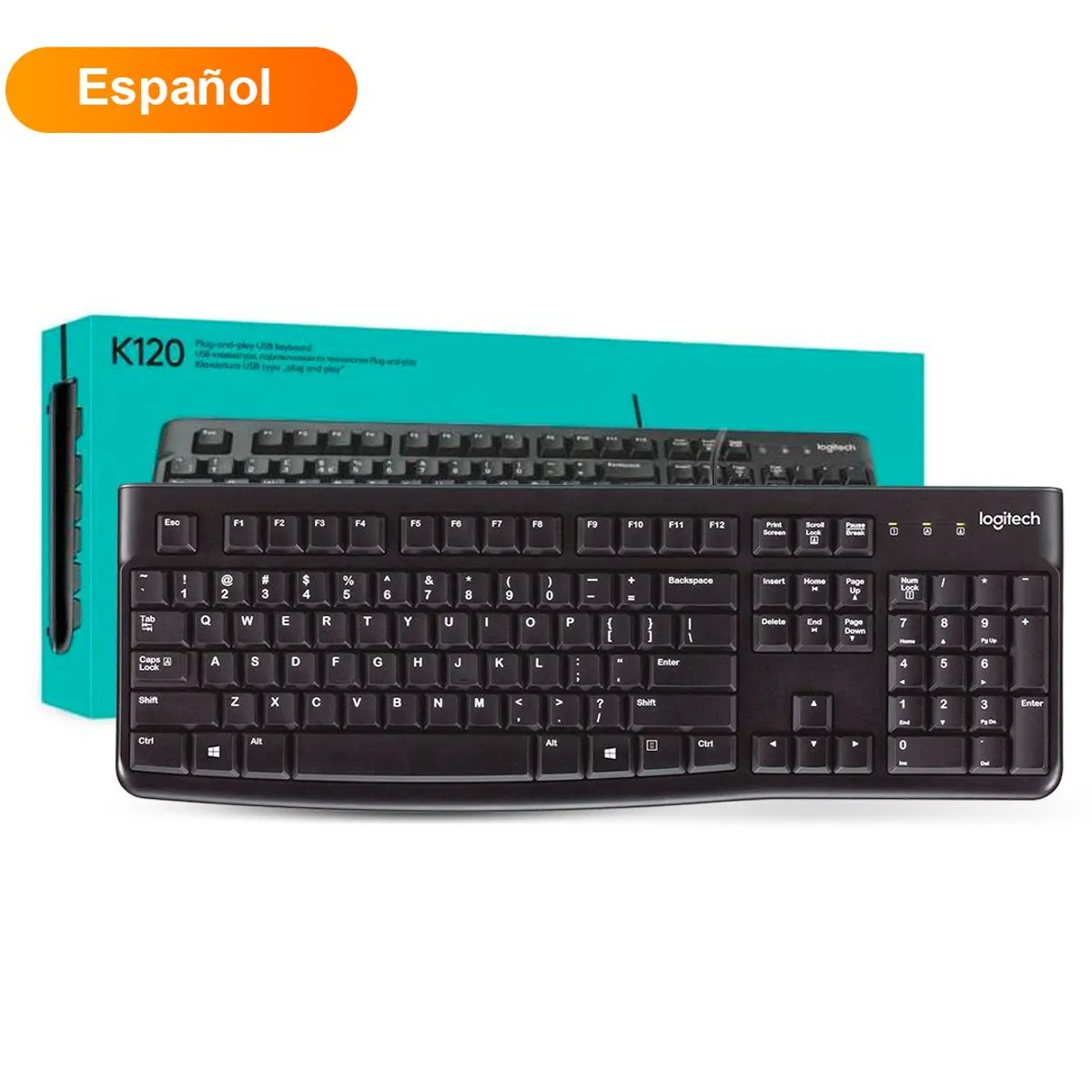LOGITECH - Teclado Logitech K120 usb diseño clásico Español - Negro