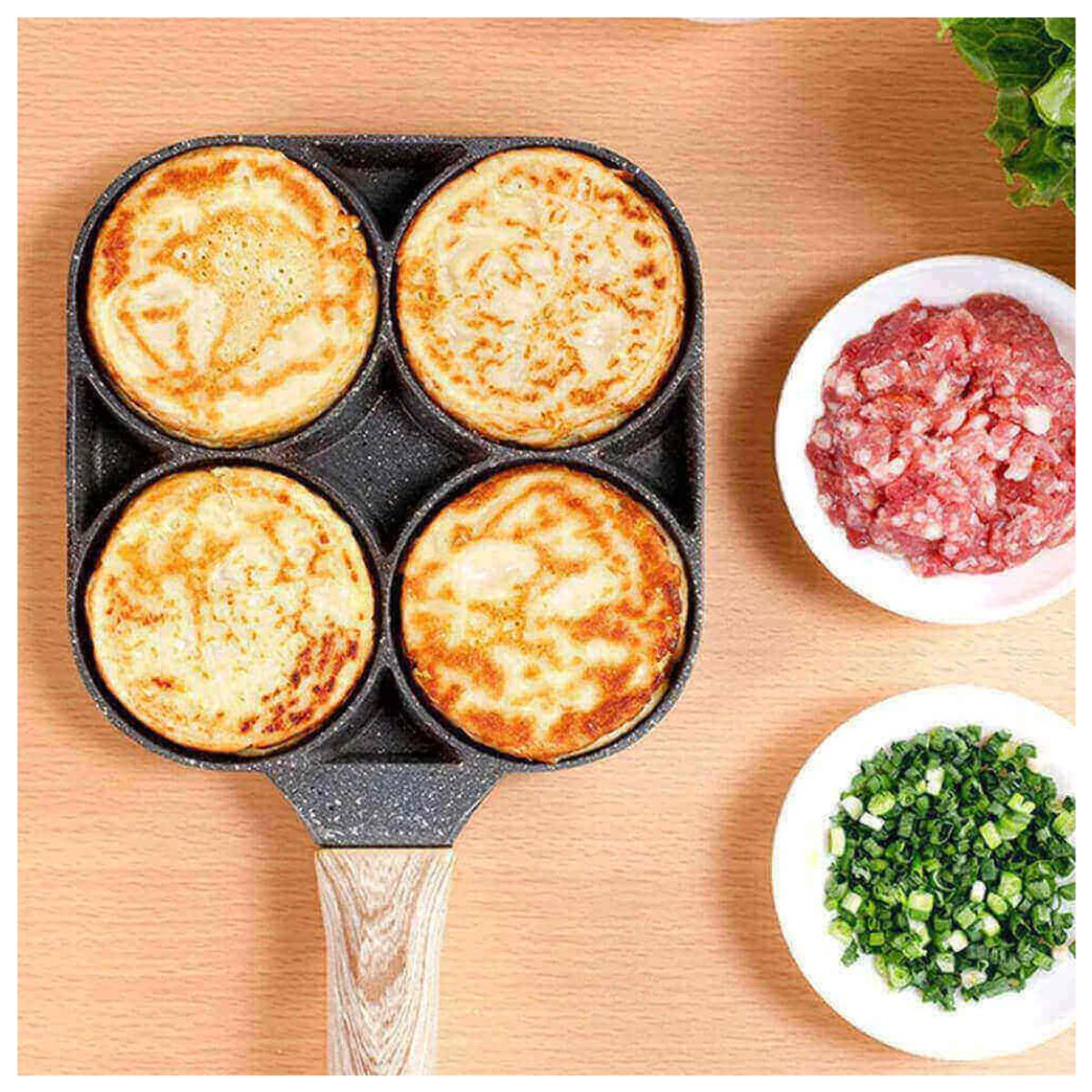 INSPIRA MARKET - Sartén Eco Friendly Antiadherente 4 divisiones