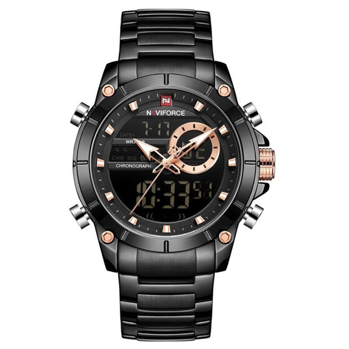 NAVIFORCE - RELOJ NAVIFORCE NF9163 NEGRO ILUMINATY COBRIZO
