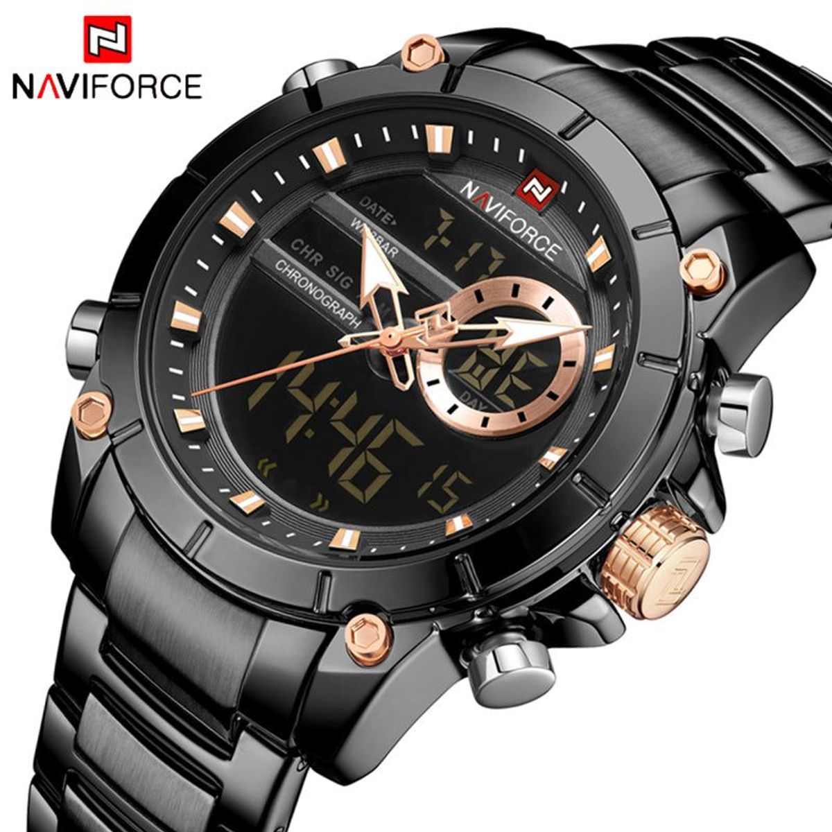 NAVIFORCE - RELOJ NAVIFORCE NF9163 NEGRO ILUMINATY COBRIZO
