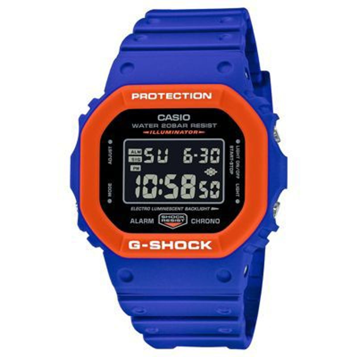 G-SHOCK - Reloj G-Shock Resina Naranja con Negro y Azul DW-5610-SC2