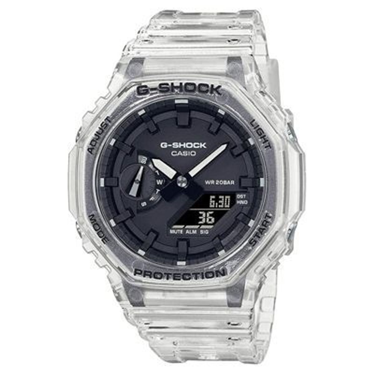 G-SHOCK - Reloj G-Shock Resina Gris Transparente con Negro GA-2100SKE-7A