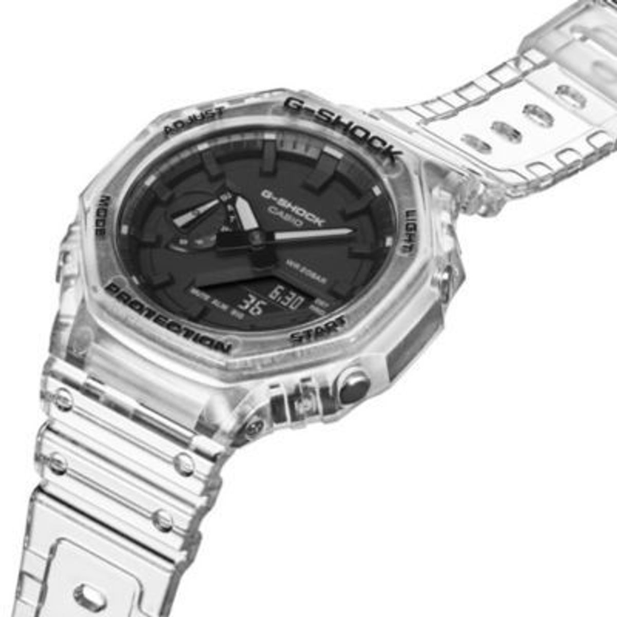 G-SHOCK - Reloj G-Shock Resina Gris Transparente con Negro GA-2100SKE-7A