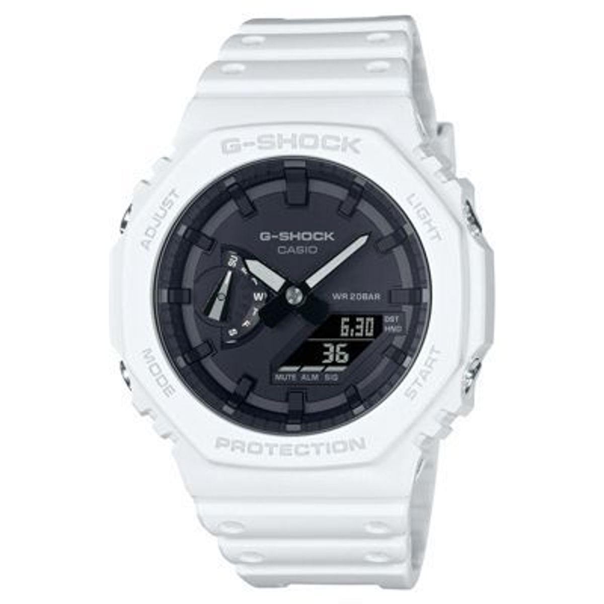 G-SHOCK - Reloj G-Shock Resina Blanco con Negro GA-2100-7A