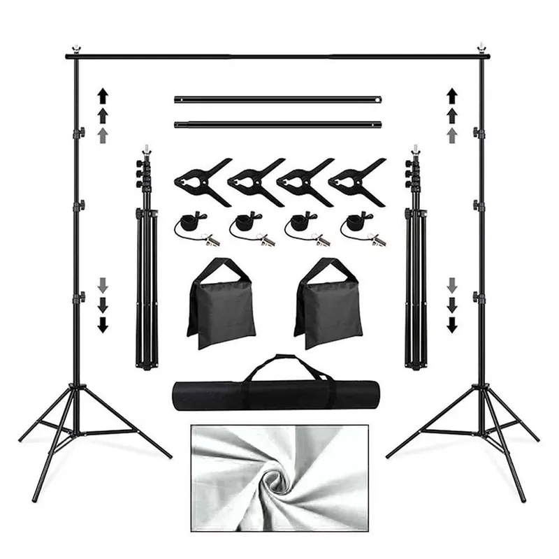 NEO DIGITAL - Portafondo Kit Portátil Estudio fotográfico 2.6 x 3.0 mt HOD01B