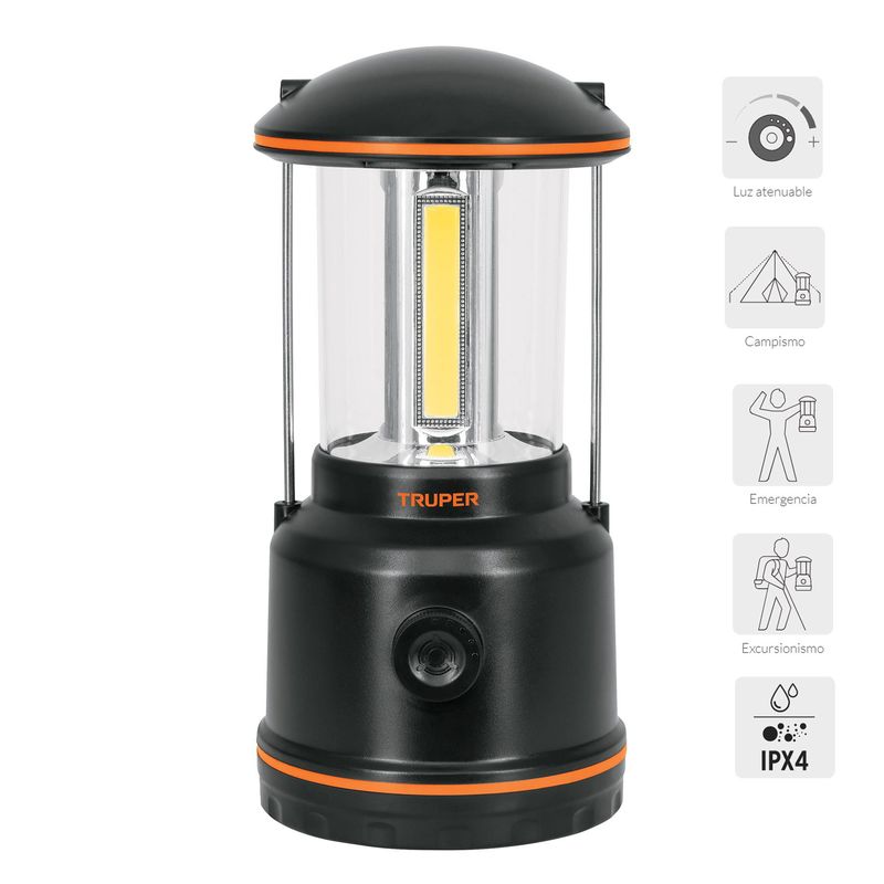 TRUPER - Lampara Linterna LED para campamento tipo farol Truper