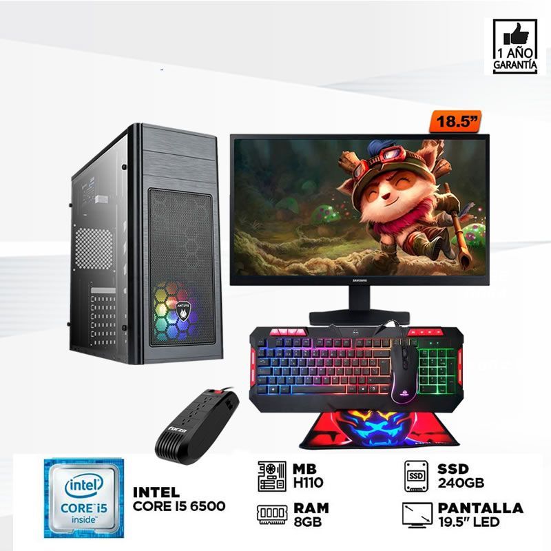 Computadora core i5 6500 ram 8gb ssd 240gb monitor  19 led
