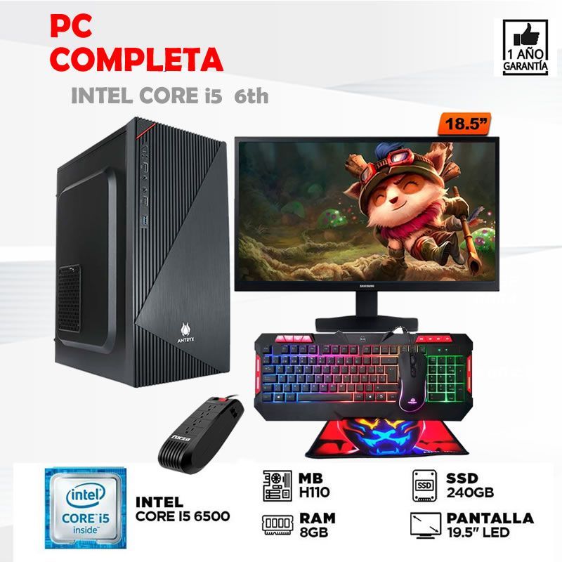 Computadora core i5 6500 ram 8gb ssd 240gb monitor  19 led