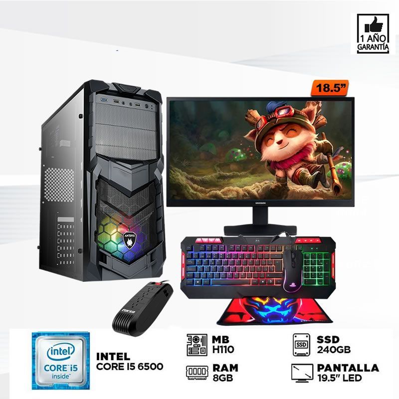 Computadora core i5 6500 ram 8gb ssd 240gb monitor  19 led
