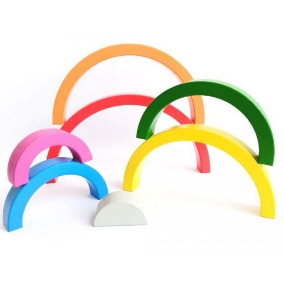 GENERICO - Juguete Didáctico Arcoíris Waldorf - Colores Vivos