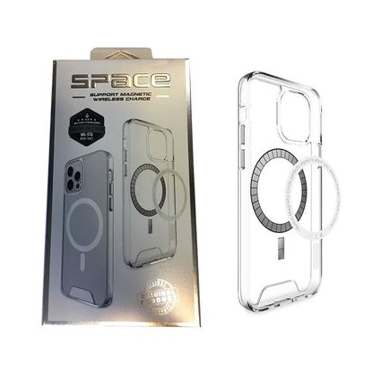 SPACE - Case Space Magnetic Wireless Charger iPhone 13 Pro Max Transparente