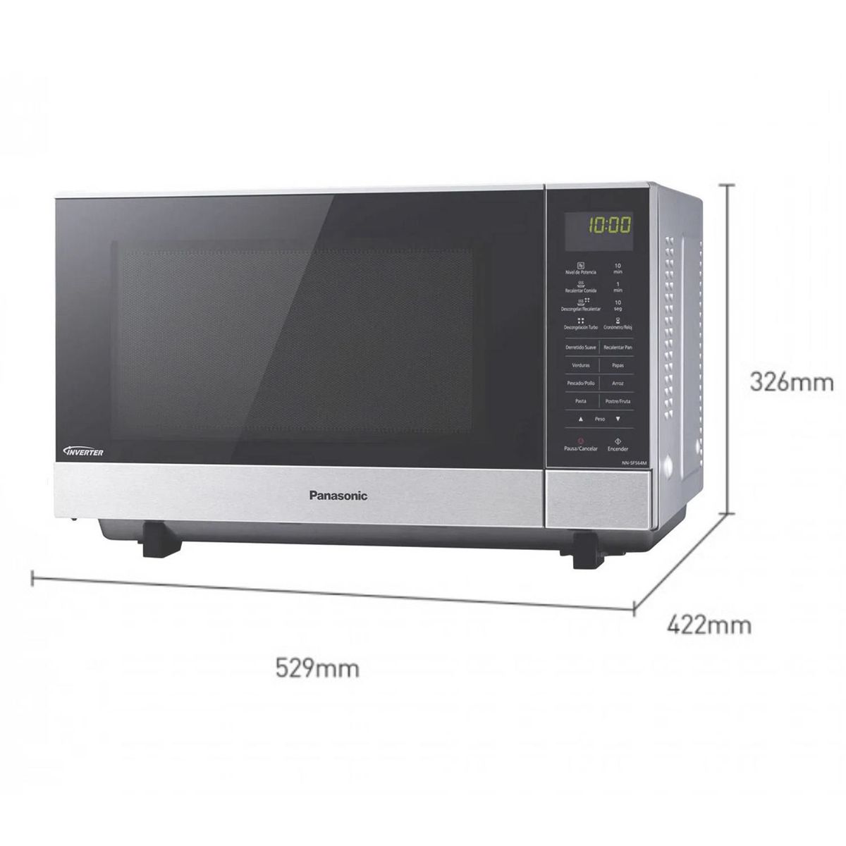 PANASONIC - Horno Microondas Panasonic 27 Lt Tecnología Flat & Wide NN-SF564MRPM.