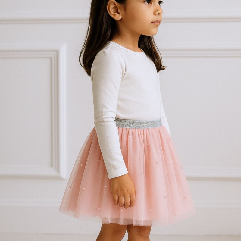 LE PETIT COMPANY - Falda Tutú Niña Tul Perlas Rosa - Le Petit Company