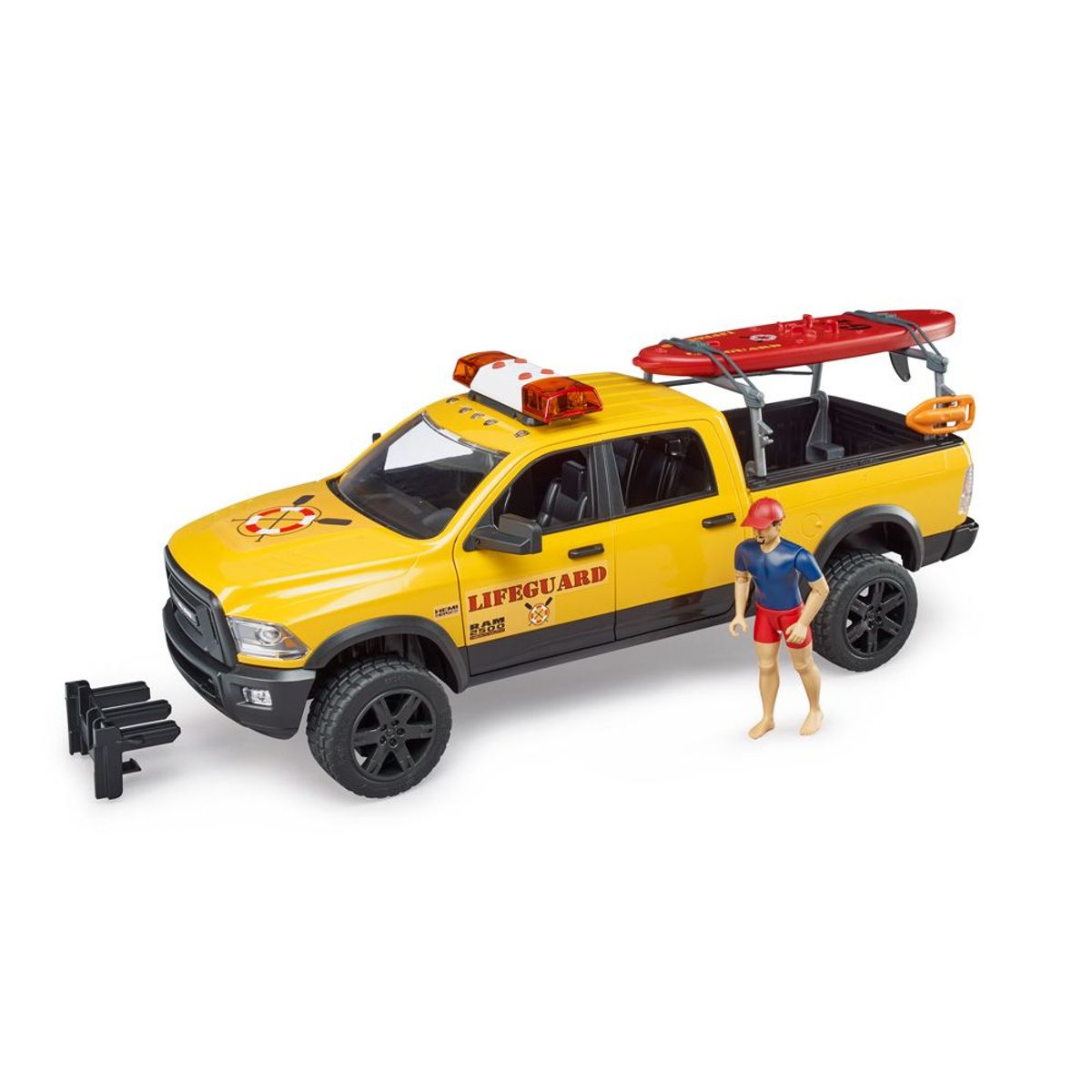 BRUDER - Juguete de Camioneta Dodge RAM Salvavidas con Muñecos Bruder