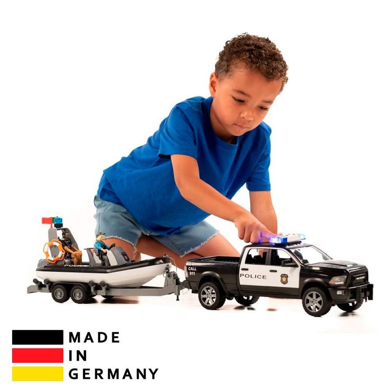 BRUDER - Juguete de Camioneta Policía con Bote y Muñecos Bruder 02507