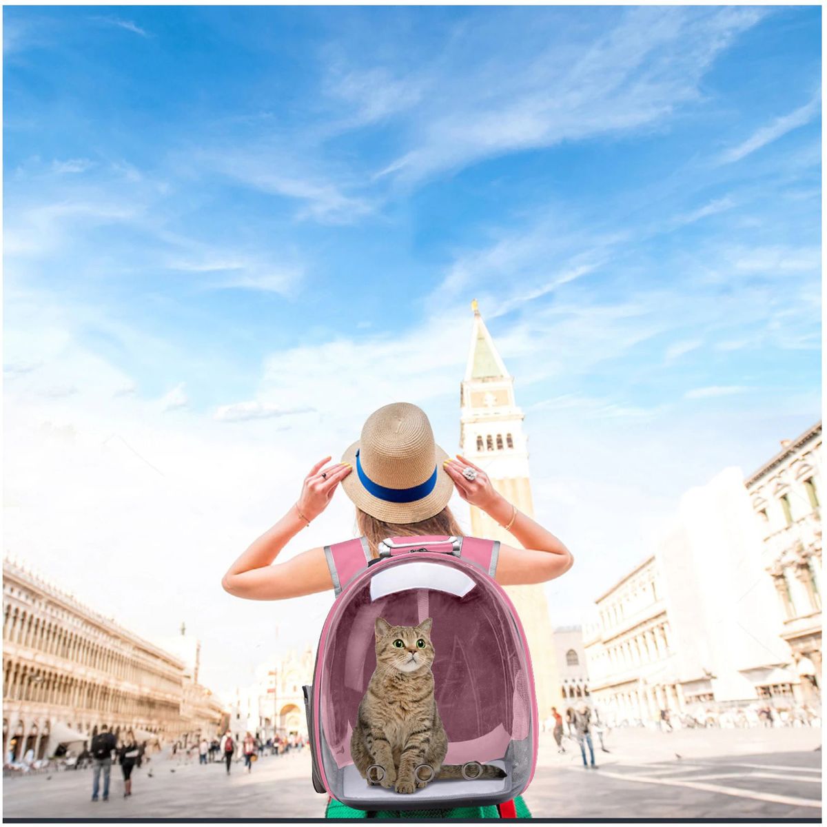 GENERICO - Transportador Para Mascotas Gatos y Perros -Mochila