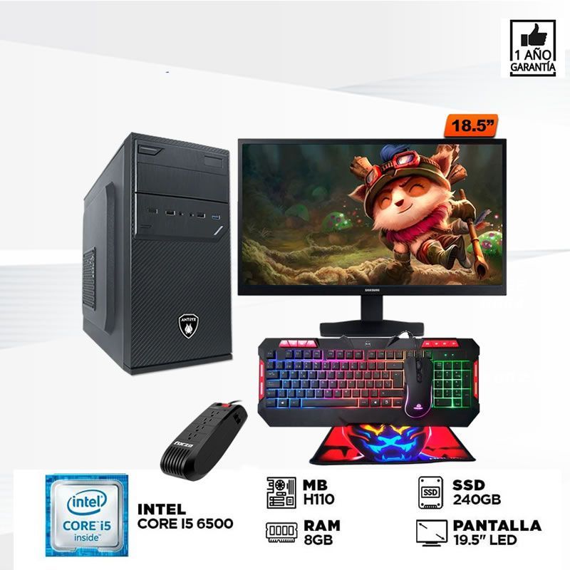 Computadora core i5 6500 ram 8gb ssd 240gb monitor  19 led