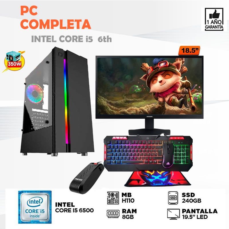 Computadora core i5 6500 ram 8gb ssd 240gb monitor  19 led