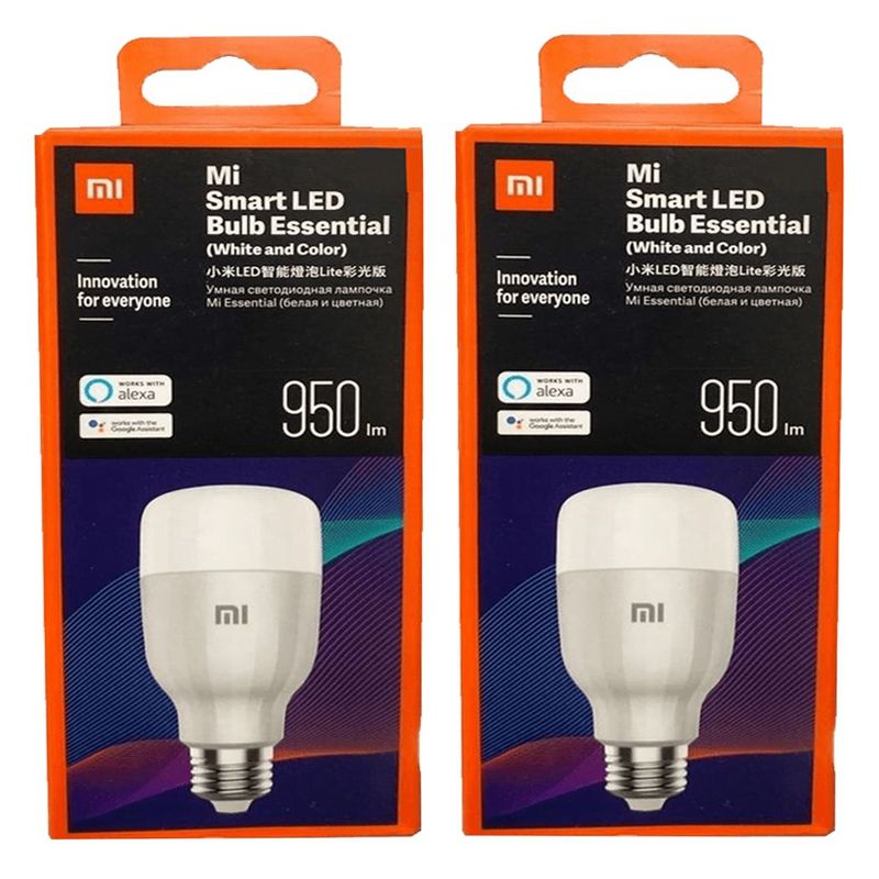 XIAOMI - Pack x2 Bombilla Inteligente Xiaomi Mi LED Smart Bulb RGB  Multicolor