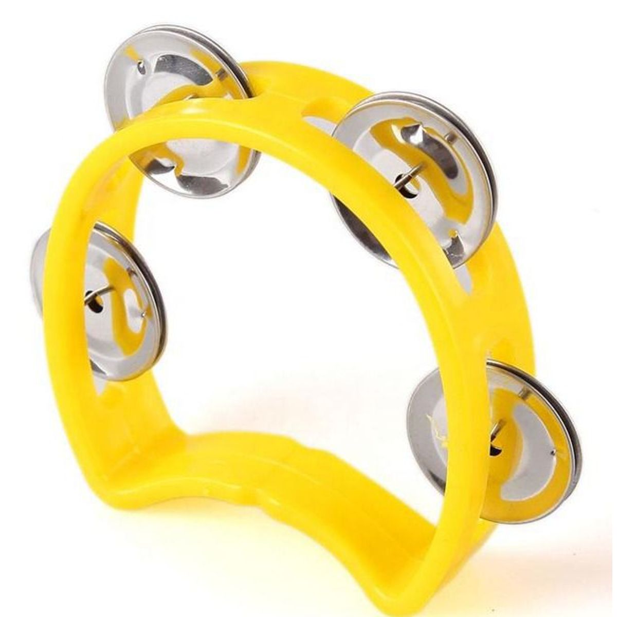 GENERICO - Pandereta amarilla de 4 chapas para niño.