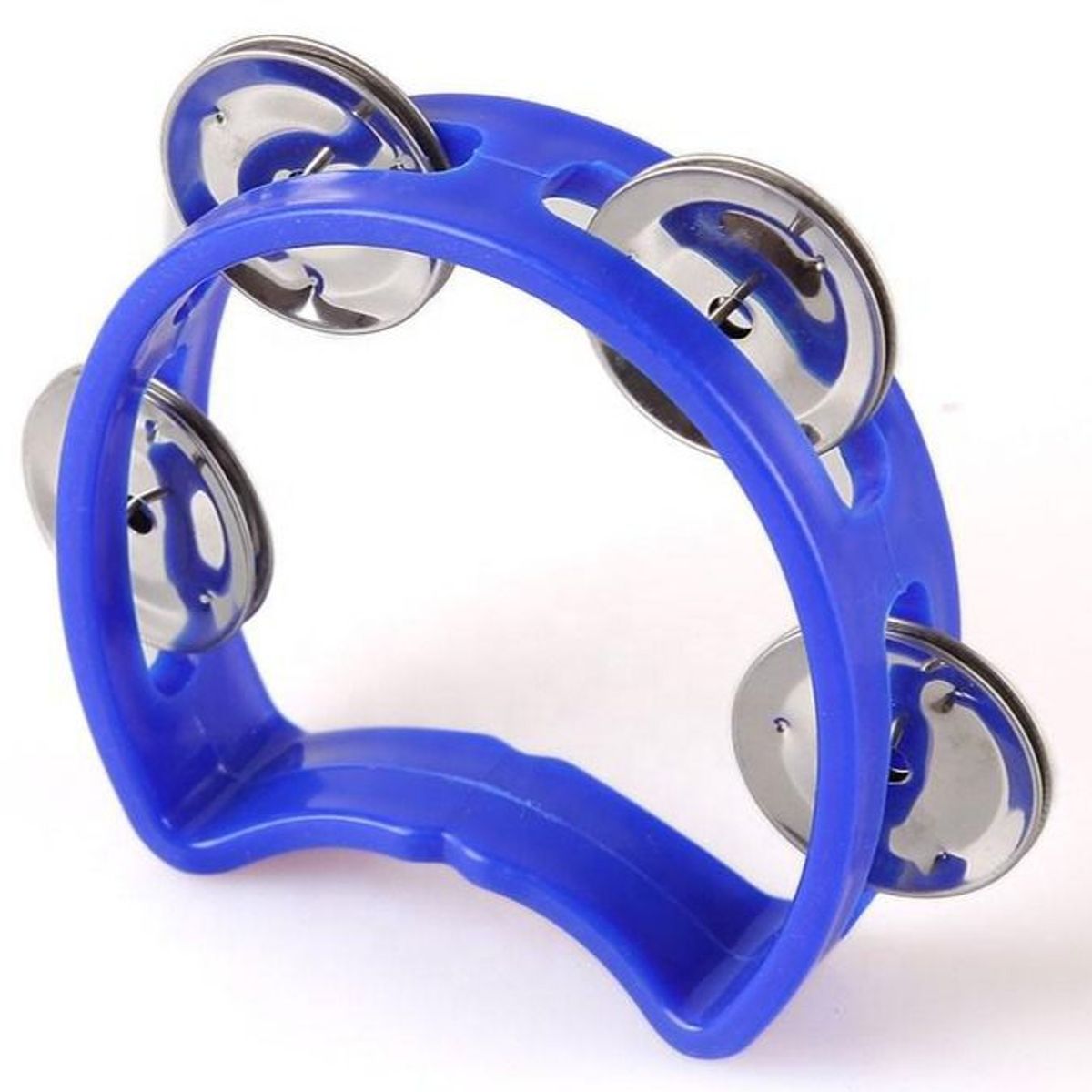 GENERICO - Pandereta azul de 4 chapas para niño.