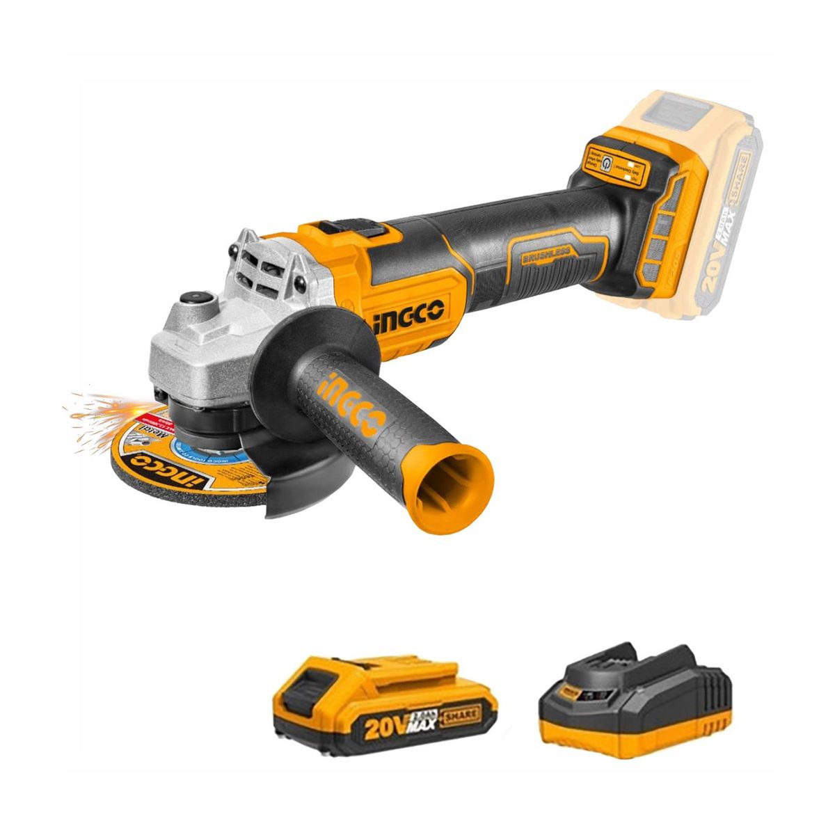 INGCO TOOLS - AMOLADORA ANGULAR 20V ESMERIL INALAMBRICO INGCO CAGLI201158