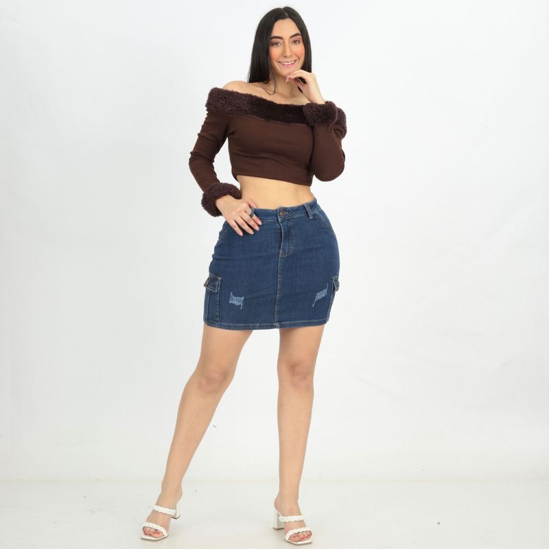 BENCUS JEANS - Falda Cargo Jeans Mujer