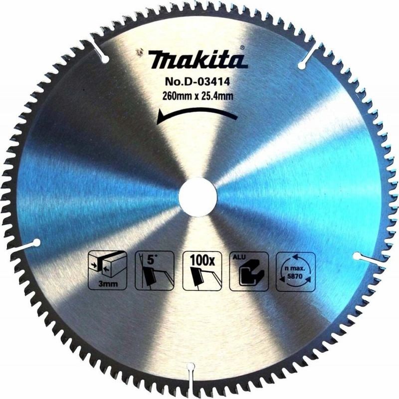 MAKITA - Disco de Sierra 10" (255mm) 100 Dientes para Aluminio Makita D-03414