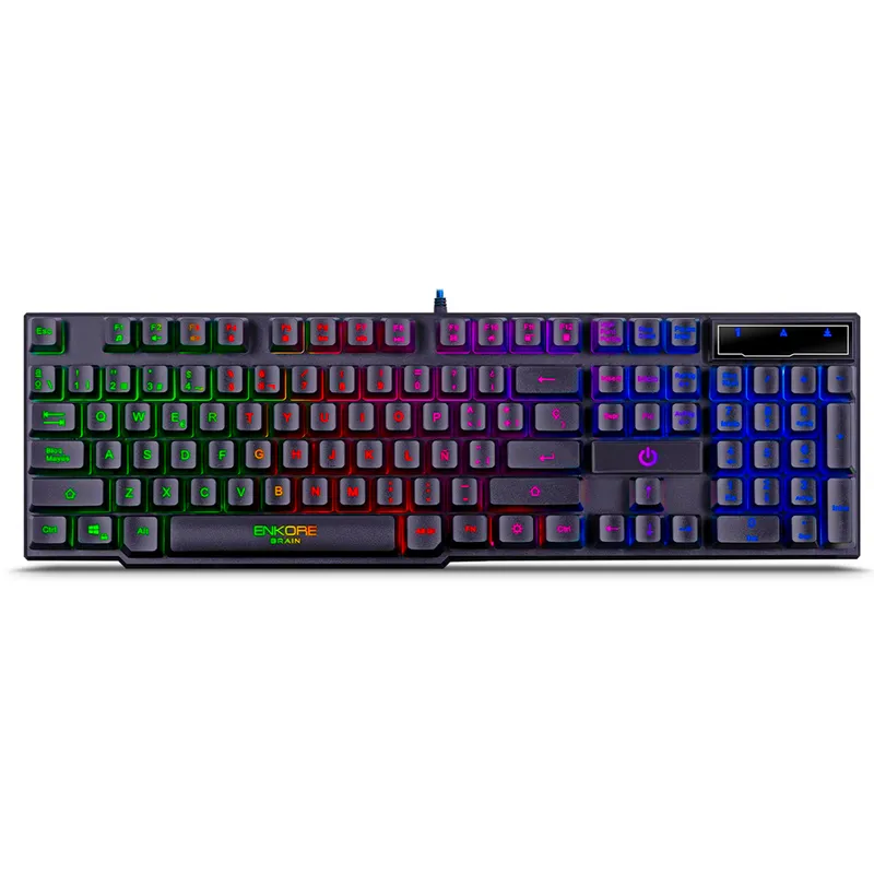 ENKORE - Teclado Gamer Semimecánico Brain Enkore Led Rainbow